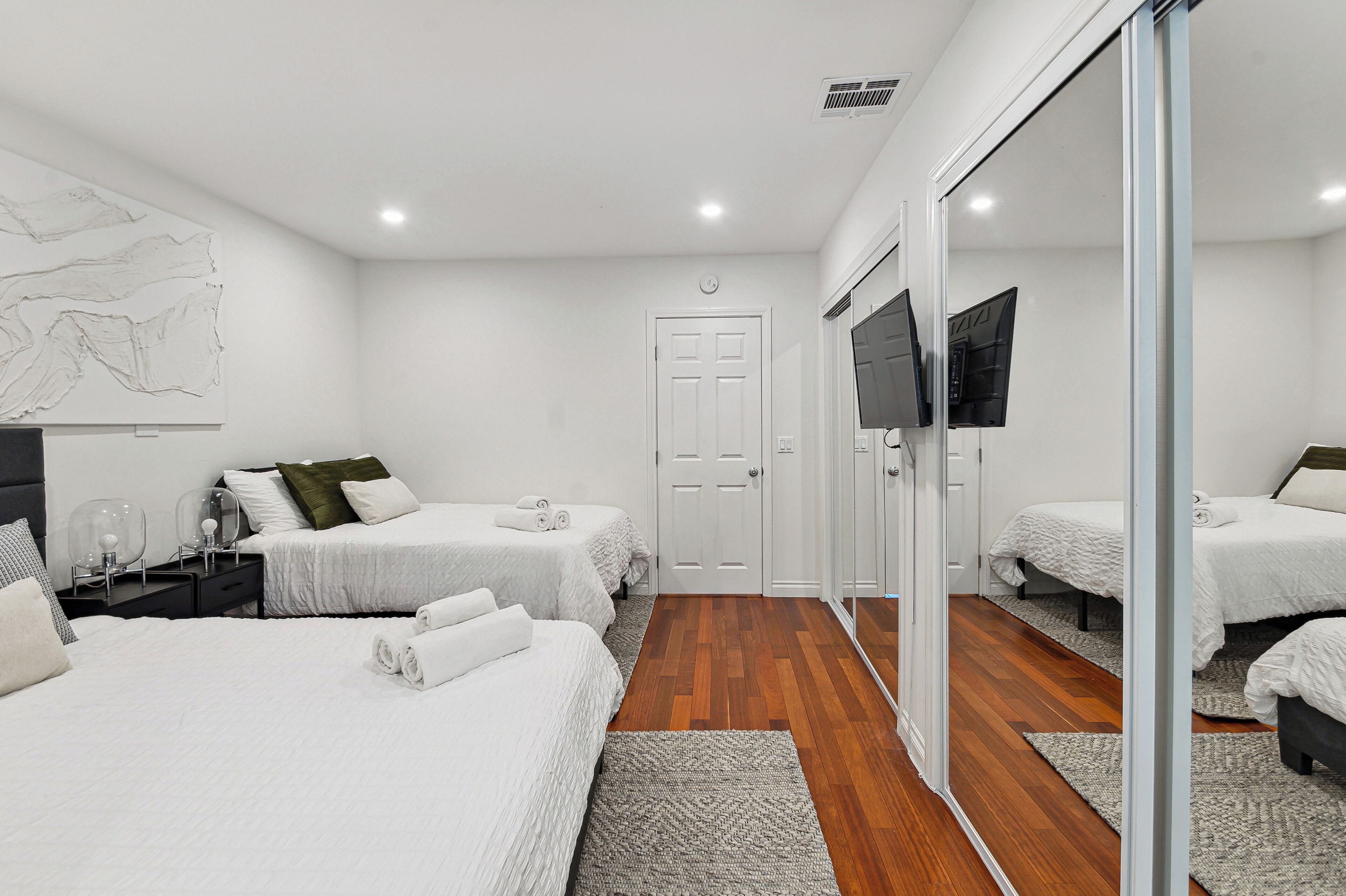 Desk, iron/ironing board, travel crib, free WiFi