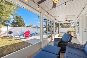 Terrace/patio - Family Home with Private Heated Pool, Game Room and Fire Pit (Panama City Beach)