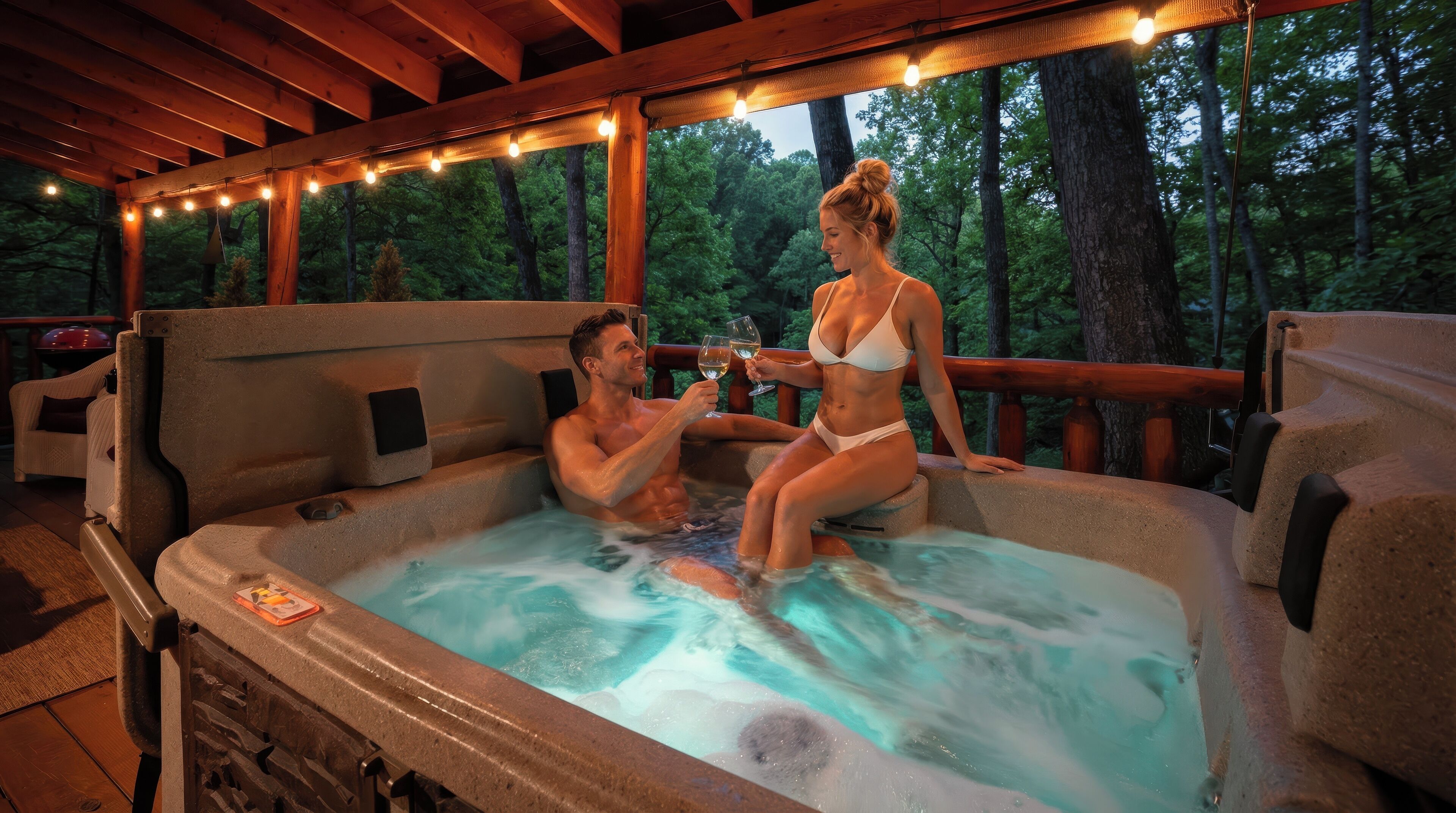 Outdoor spa tub