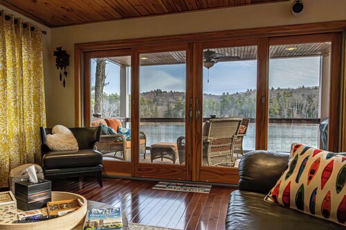 4BR Dog Friendly Lakefront | Private Dock, Fireplace, Sleeps 8, Near Gunstock