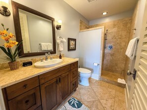 Shower, towels - Luxury 3BR/3BA Poipu Villa - AC Pool, Beach Nearby (Koloa)