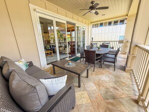 Outdoor dining - Luxury 3BR/3BA Poipu Villa - AC Pool, Beach Nearby (Koloa)
