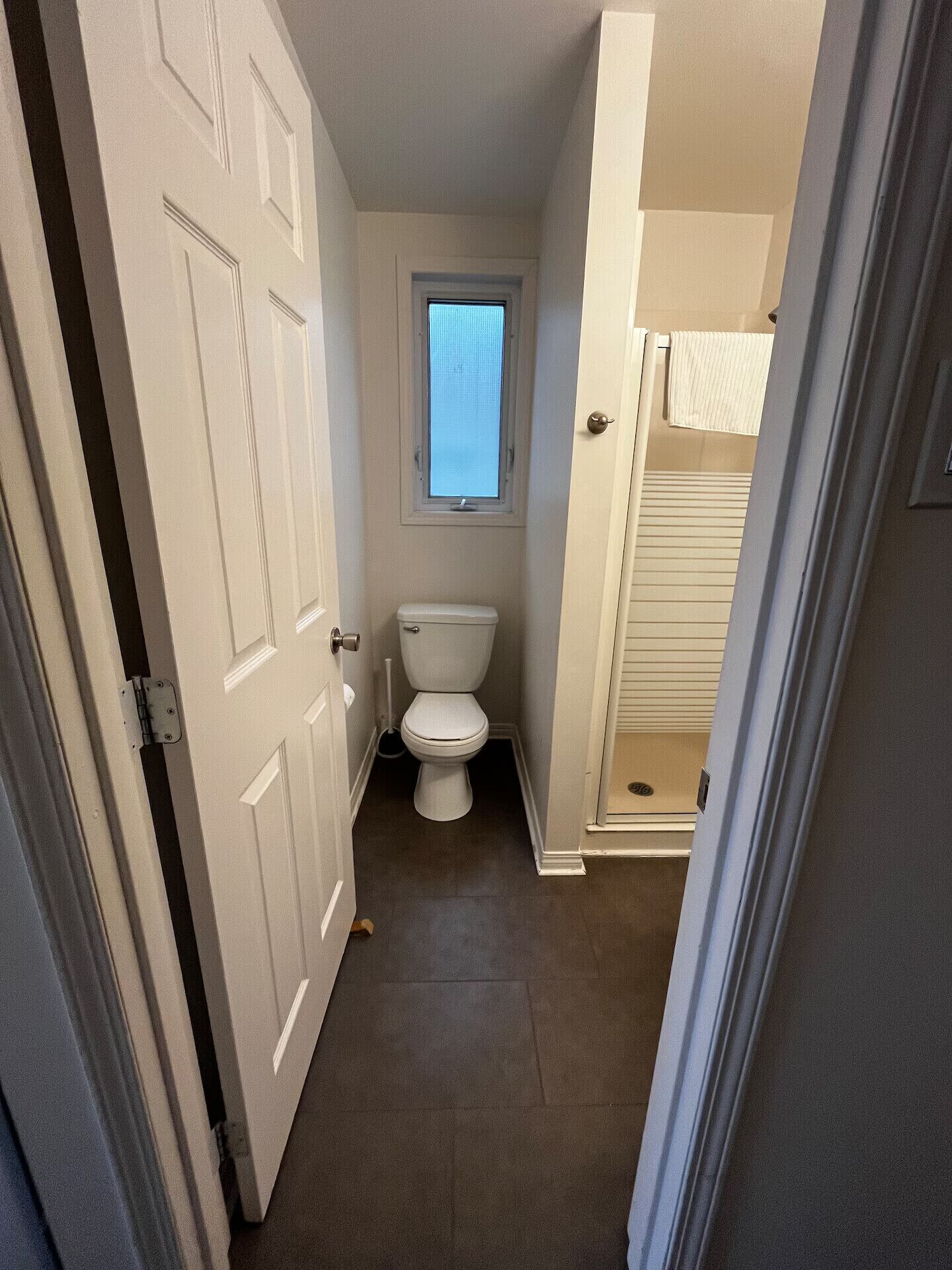 Chuveiro, secador de cabelo, toalhas de banho, sabonete