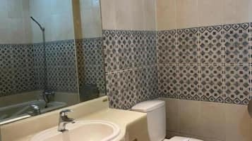 Deluxe Double Room | Bathroom | Combined shower/tub, hair dryer, towels, shampoo