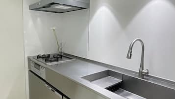 Fridge, microwave, dishwasher, electric kettle