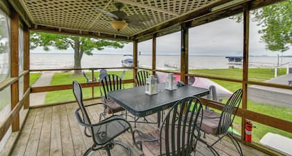 Porch + Views: Waterfront Home on Houghton Lake!