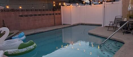 Piscine extérieure, piscine chauffée