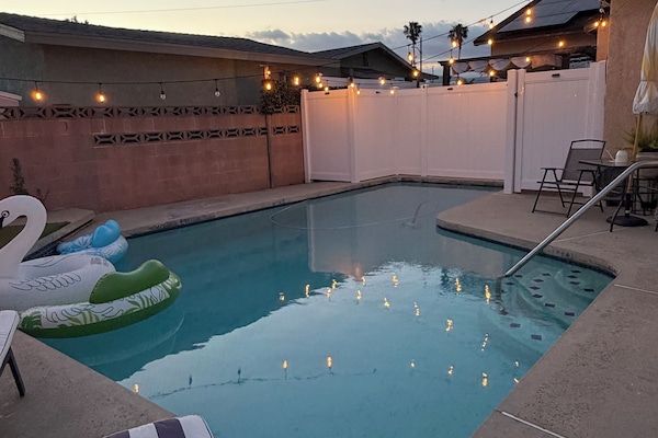 Outdoor pool, a heated pool