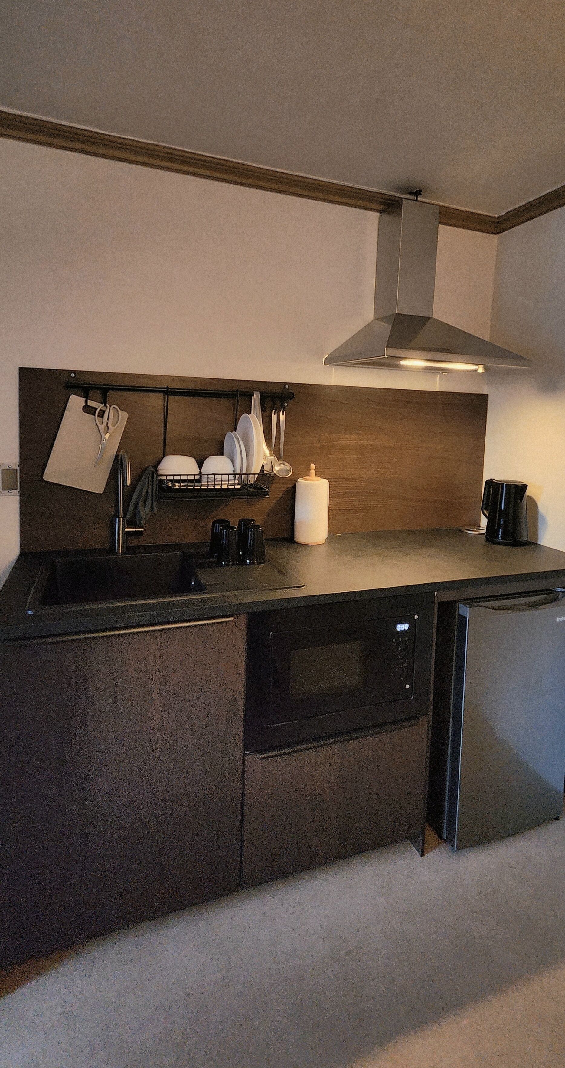 Familie vierpersoonskamer | Privékeuken | Een mini-koelkast, een magnetron, een kookplaat