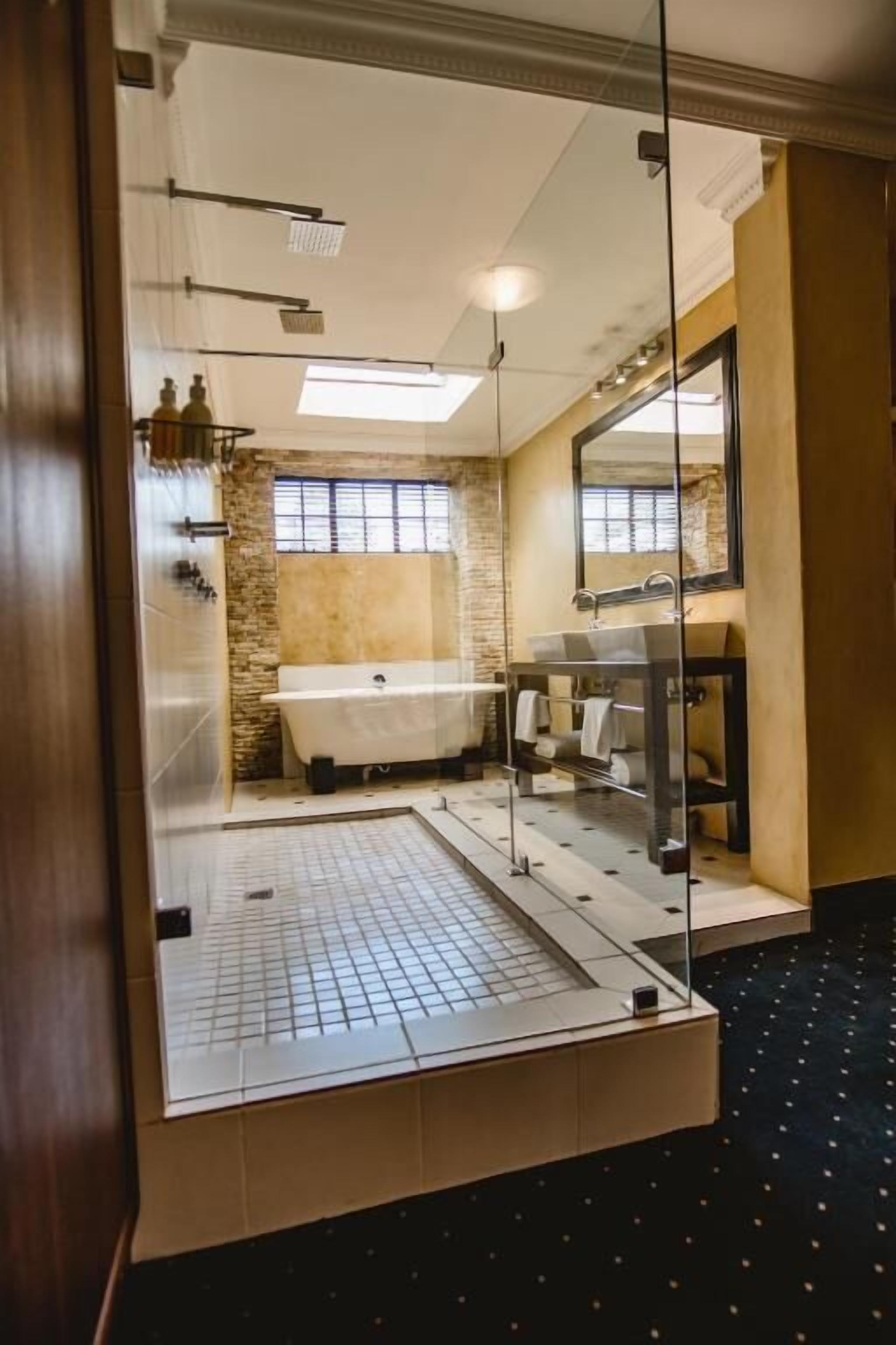 Separate tub and shower