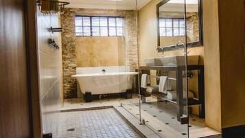 Separate tub and shower