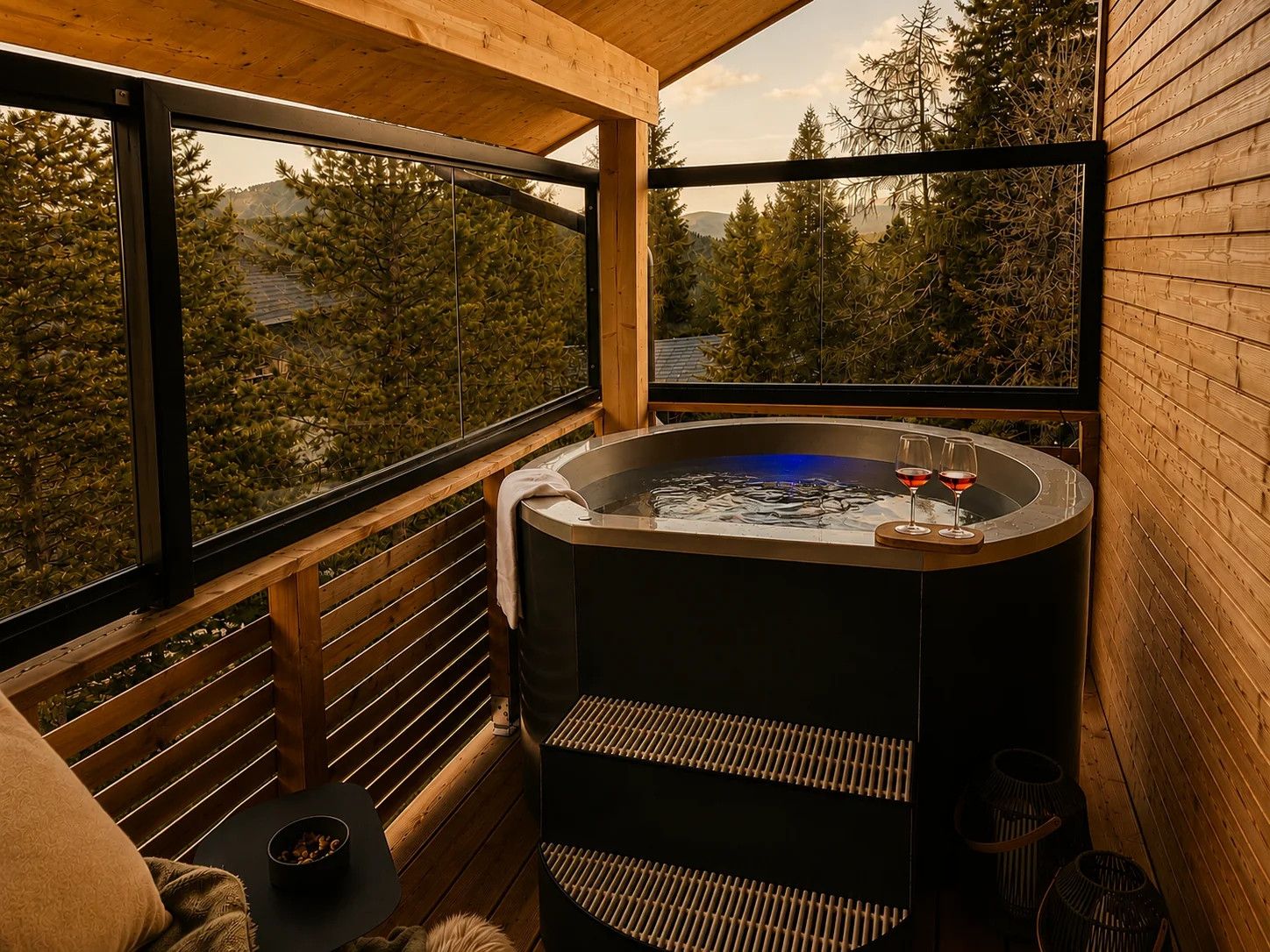 Outdoor spa tub