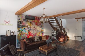 Smart TV, fireplace, books - Loft Barnim - duplex with Historic Fire Tower and roof terrace! - near the lake (Szczecinek)