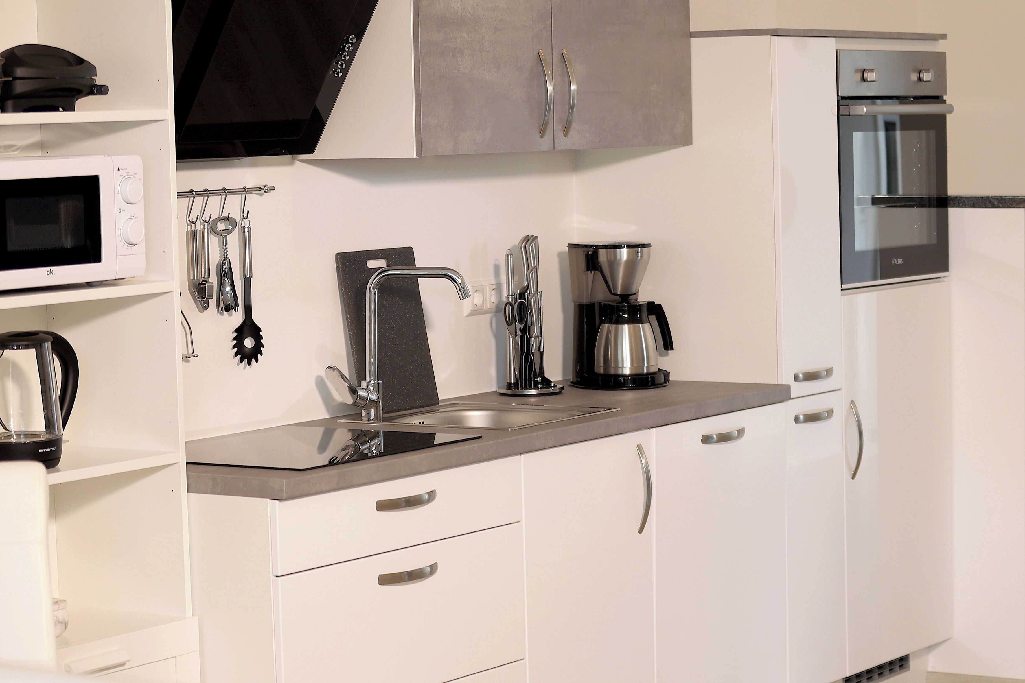 Mikrowelle, Herdplatte, Geschirrspüler