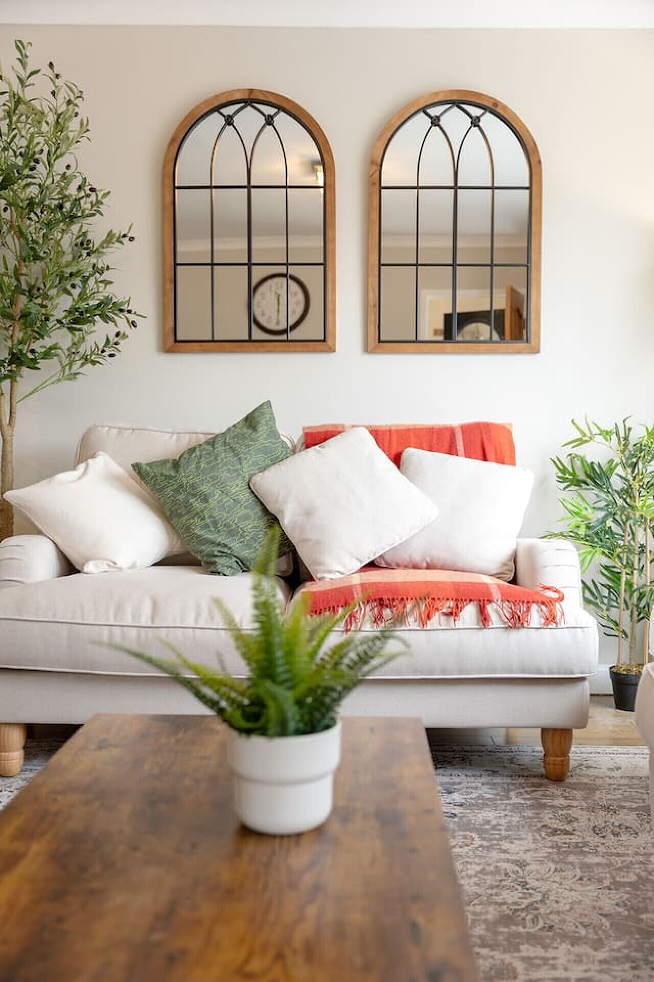 TV, fireplace, books