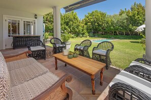 Terrace/patio - Beautiful Double-Storey 3-bedroom home with Pool. Prime Hermanus location (Hermanus)