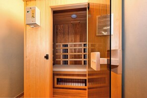 Sauna - Küstenwind: Cozy 2-room apartment with use of swimming pool (Büsum)