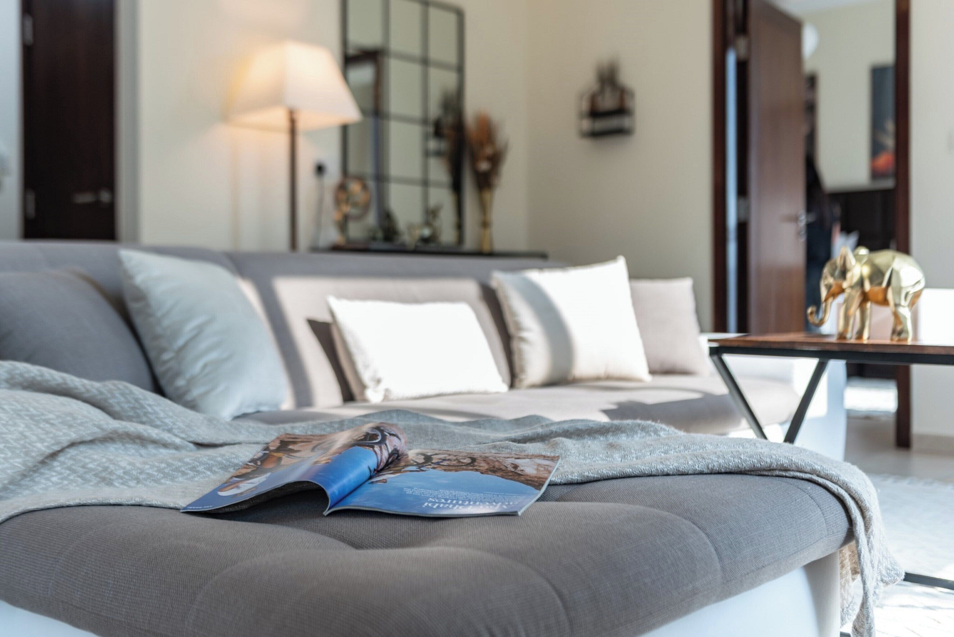 Appartement Deluxe, 1 très grand lit et 1 canapé-lit, balcon, vue ville | Coin séjour