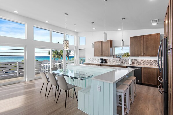Fridge, microwave, oven, stovetop - 6BR Gulf-Front w/ Private Beach & Pool (Panama City Beach)