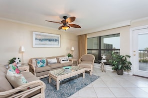 TV, DVD player - Saida IV 401 - Beach views, resort amenities, 2-bedroom plus sofa bed (South Padre Island)