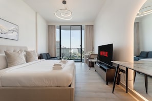 Comfort Studio, City View | In-room safe, iron/ironing board, free WiFi - Chic Studio Cinema & Game Room in Arjan (Dubai)