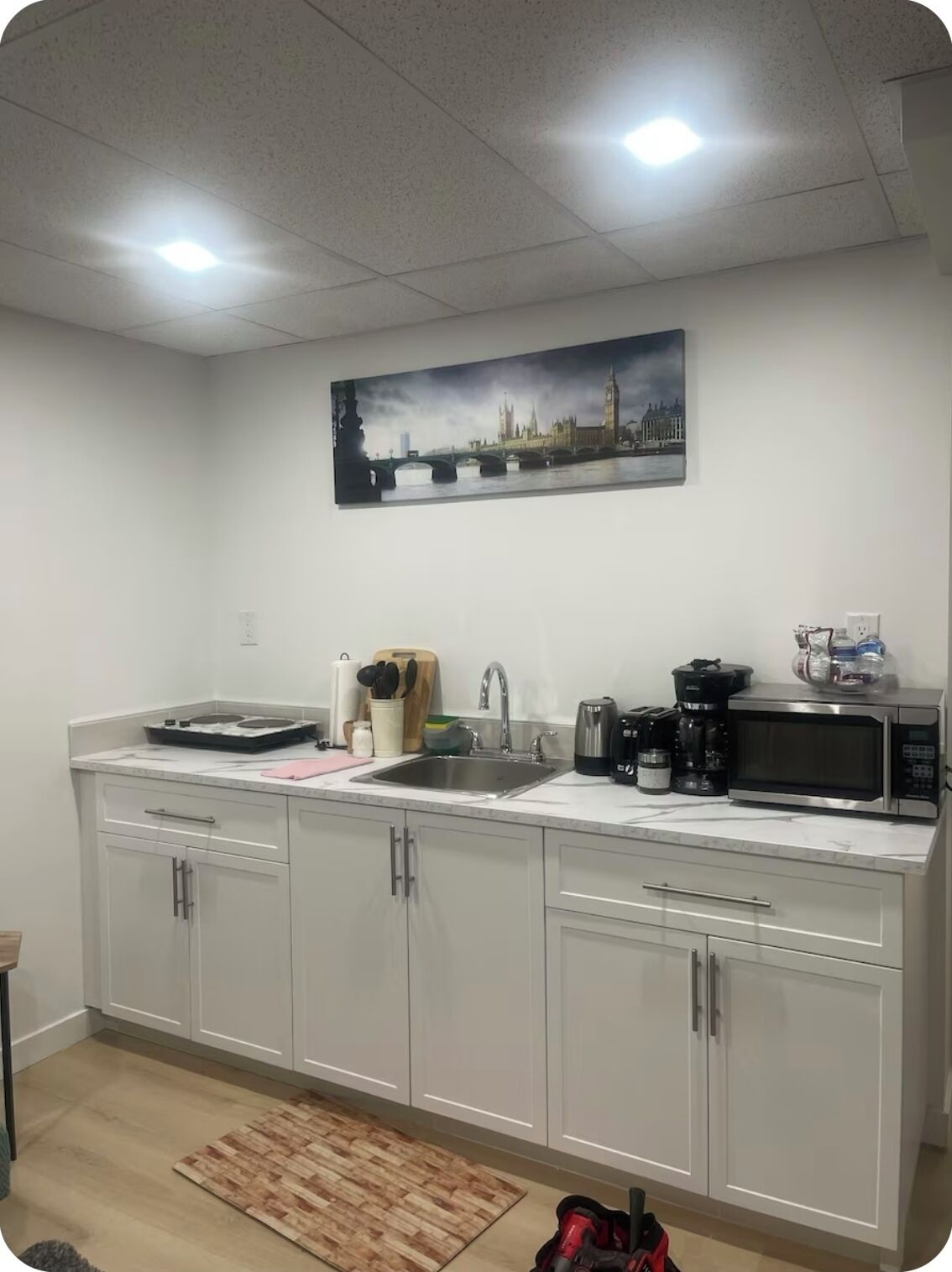 Frigorífic, microones, placa de cuina i cafetera i tetera 