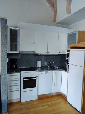 Fridge, microwave, oven, stovetop - Kylpyla SPA, Saimaa Villa B3 (Etelä-Karjala)