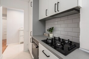 Apartemen Klasik, balkon | Dapur pribadi | Lemari es besar, oven, kompor, dan mesin pencuci piring