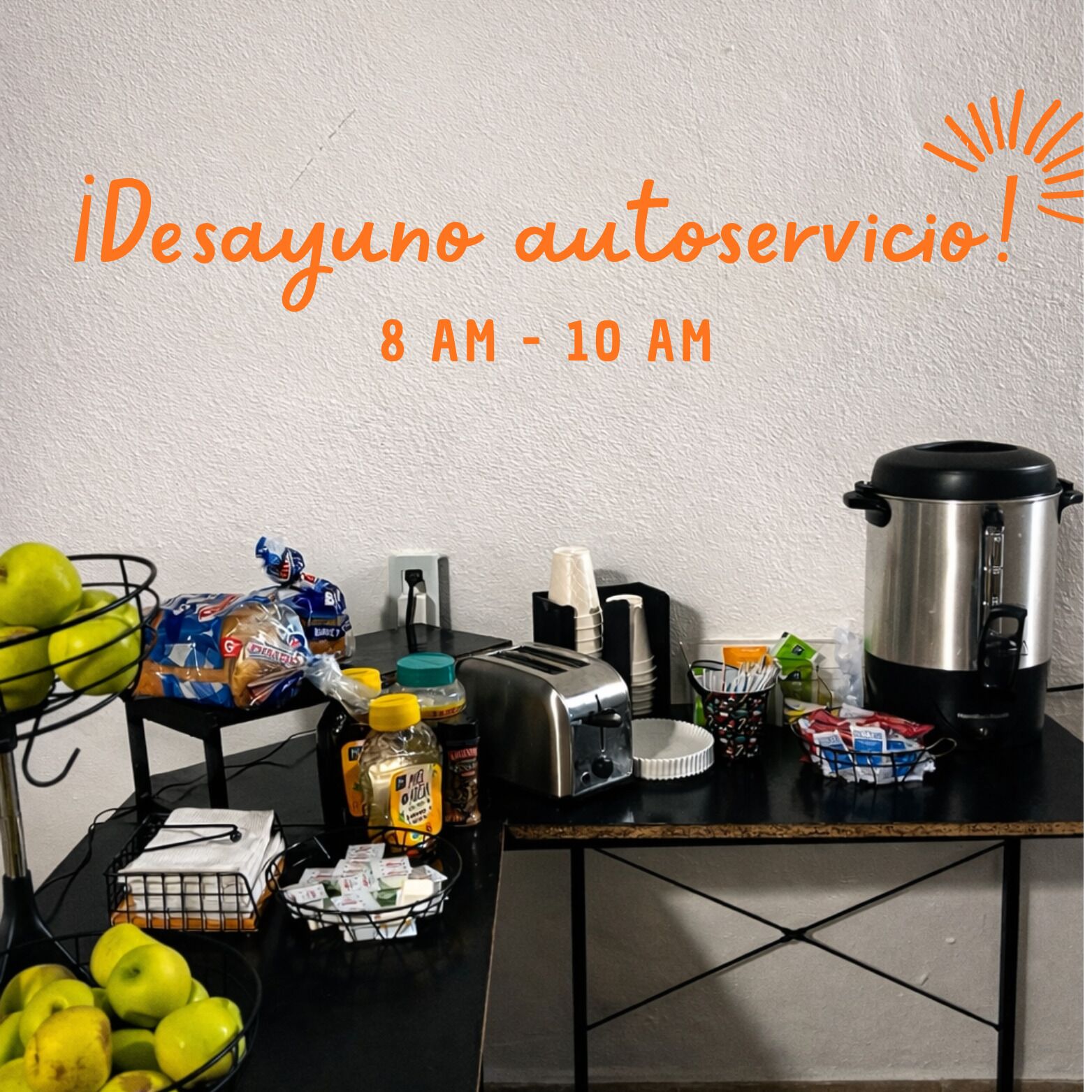 Desayuno continental incluido todos los días