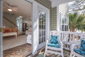 Terrace/patio - Palmetto Breeze Coastal Retreat w Private Pool (Surfside Beach)
