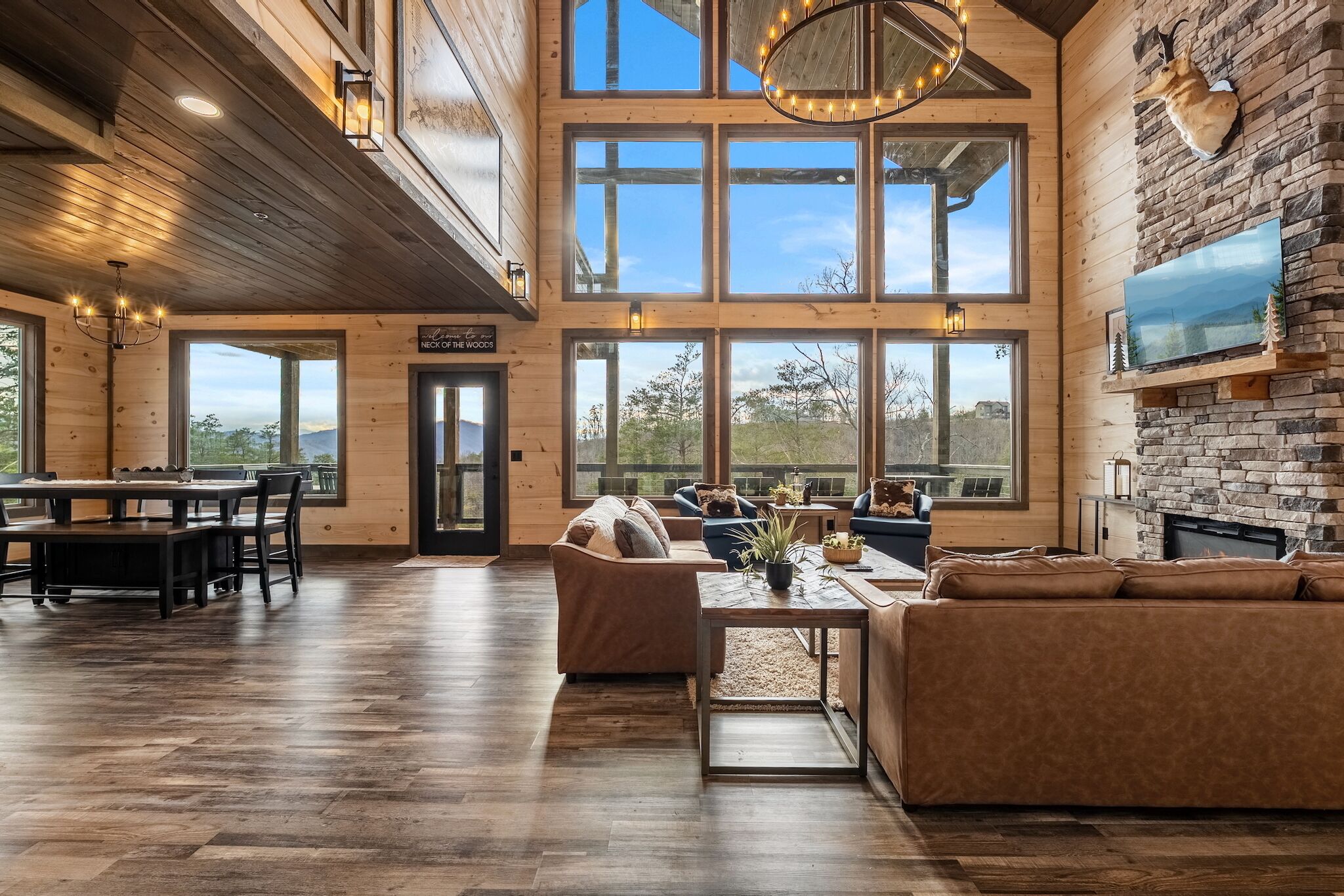 Smart TV, fireplace, video games