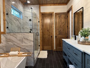 Douche, serviettes fournies