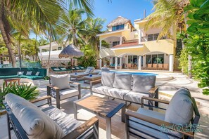 Terrace/patio - NEW! Villa Iguana | Elegant Beachfront Living on Soliman Bay (Tulum)
