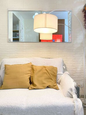 Comfort Studio, Balcony, City View | Living area | 32-inch Smart TV with digital channels - Warm Retreat at Shore 2 Residences (Pasay)