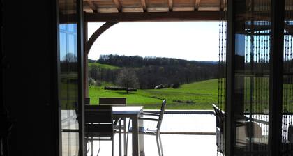 New : Holiday home "Bazeille Haut" with private swimming pool and beautiful view