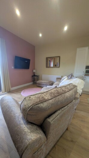 House, 1 Bedroom, Accessible, Pool View | Living room - The Tack Room With Hot Tub (Doncaster)