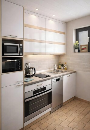 Fridge, microwave, oven, stovetop - Cozy Apartment “Im Argental” with Balcony (Grünenbach)