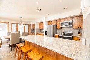 Fridge, microwave, oven, stovetop - Cozy Retreat by InvitedHome | Indoor Private Hot Tub, Loft, Views (Park City)