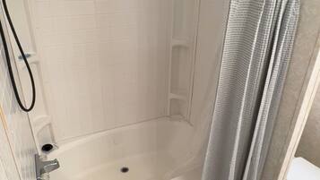 Towels, soap, shampoo, toilet paper