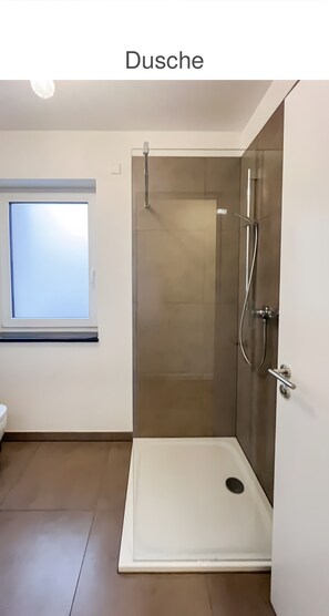 Ducha, secador de pelo y toallas