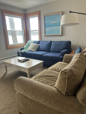 Smart TV, DVD player, books, video library