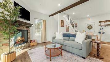 Smart TV, fireplace, video games