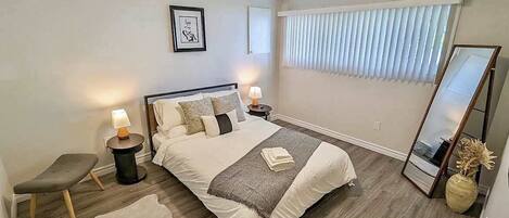 1 bedroom, iron/ironing board, travel crib, WiFi