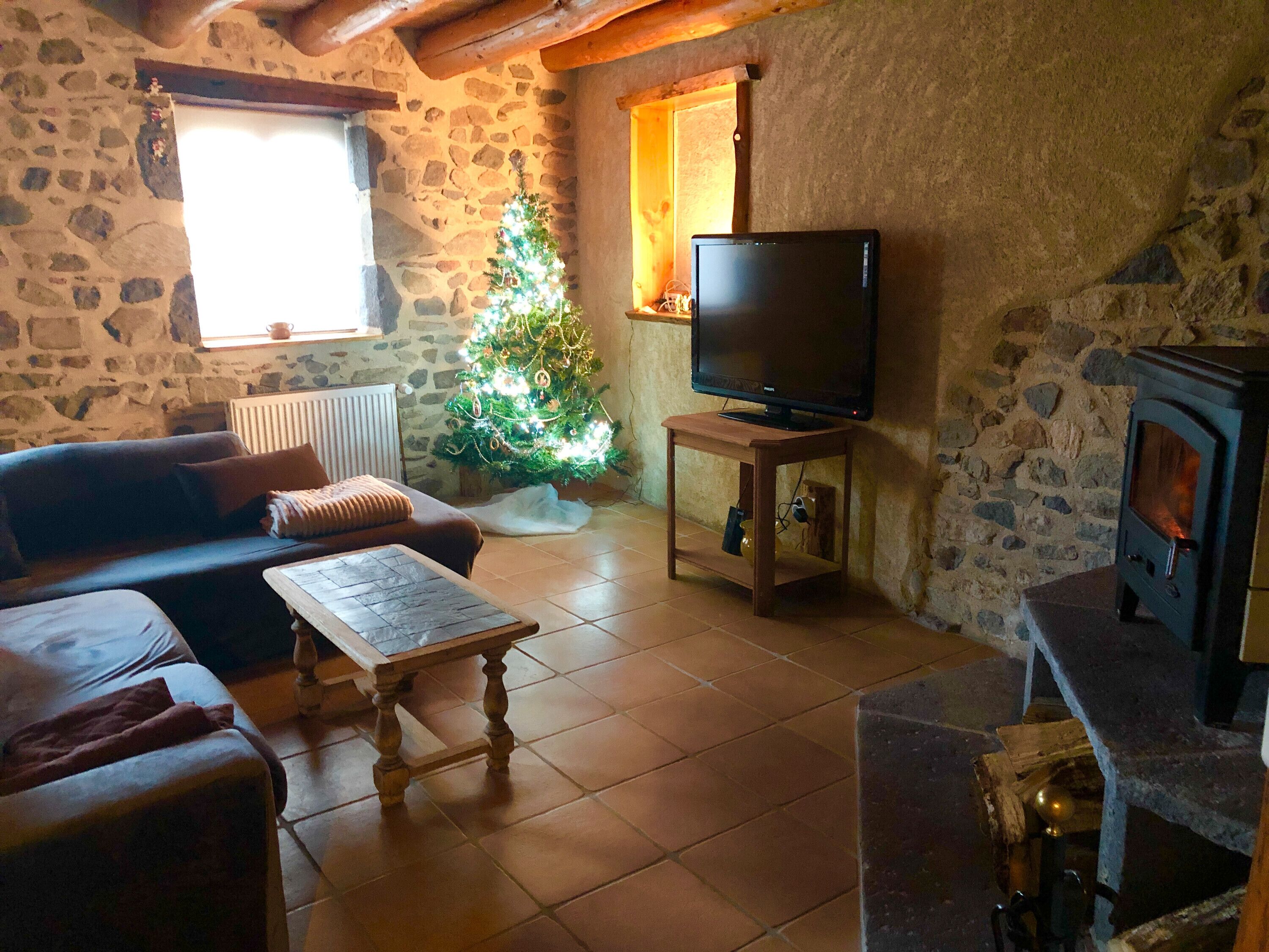 TV, fireplace, DVD player