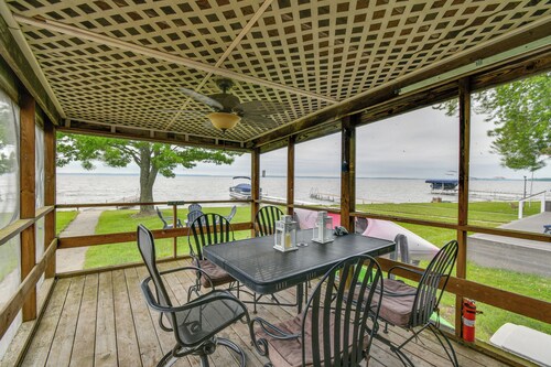 Porch + Views: Waterfront Home on Houghton Lake!