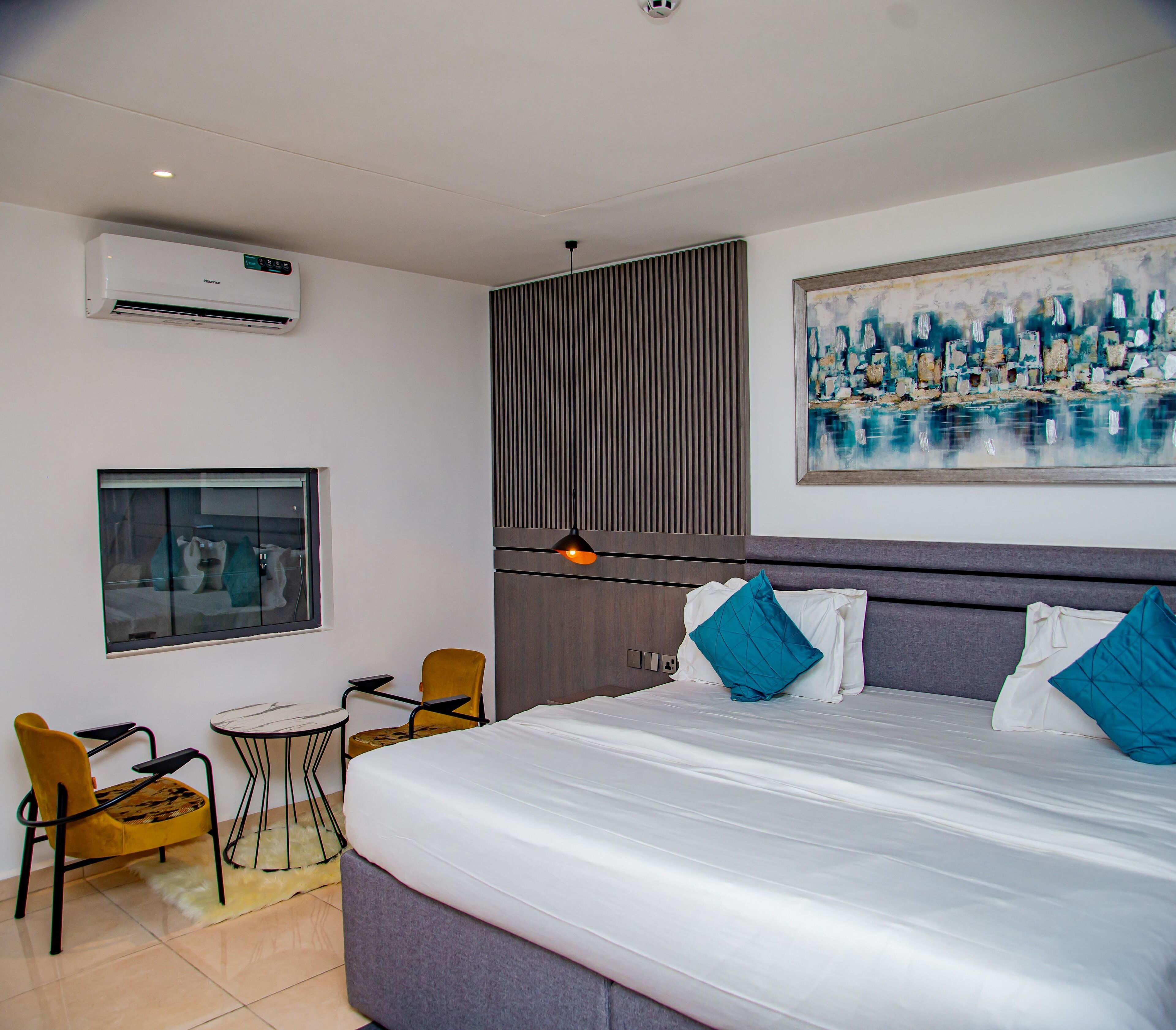 家庭房, 阳台, 城市景观 | 办公桌、笔记本电脑工作区、隔音、免费 WiFi