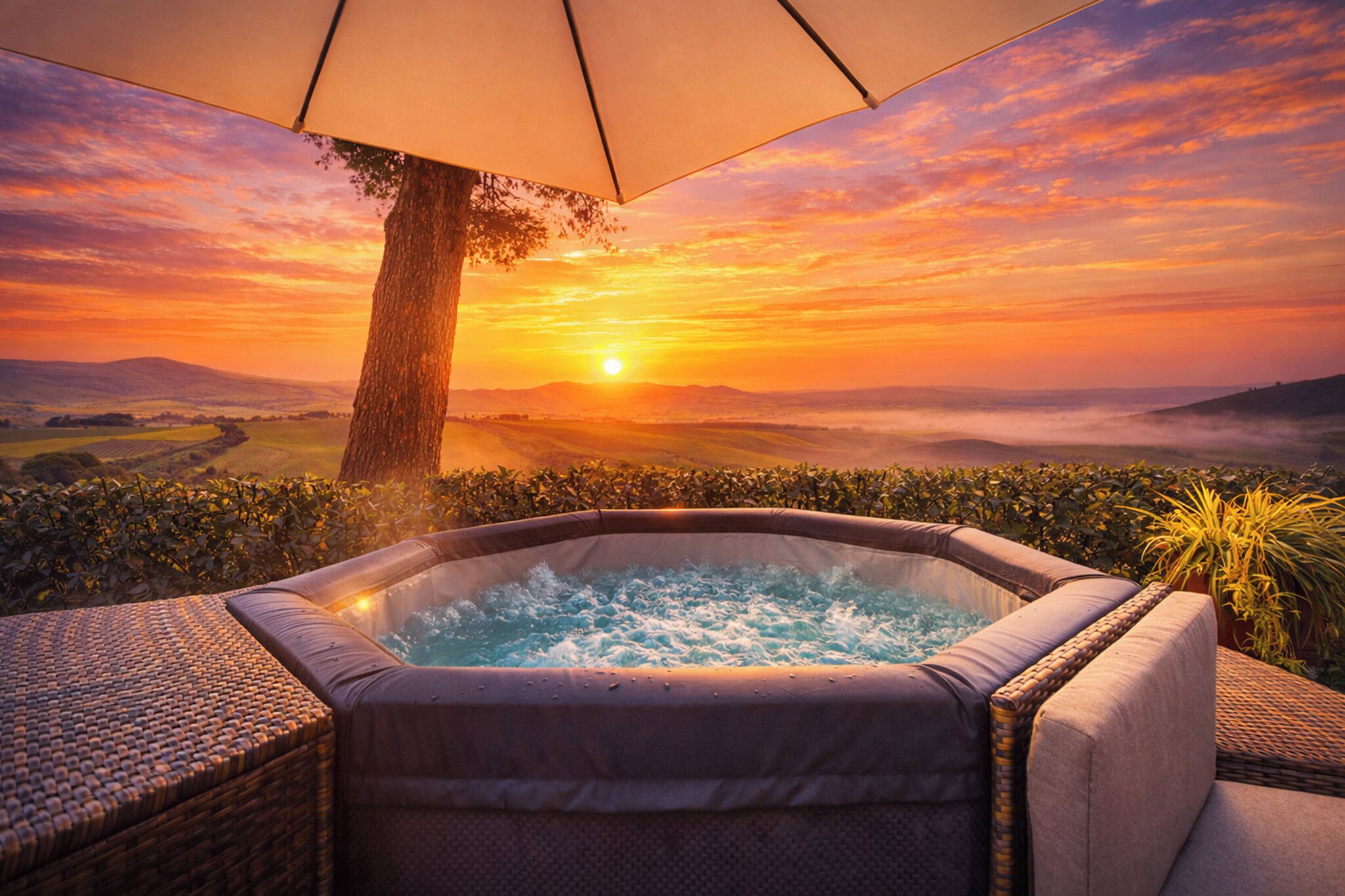 Outdoor spa tub