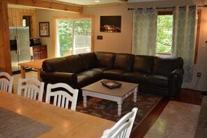 Living area - Spacious Lake Harmony Rental With Hot Tub, Pool Table, Custom Bar And Much More! (Lake Harmony)