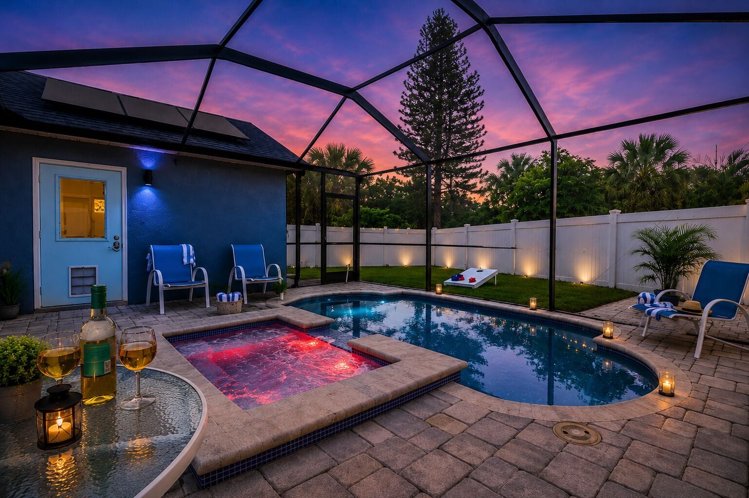 Outdoor pool, a heated pool