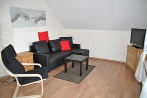 Televisor, reproductor de DVD, taula de tennis de taula i estèreo 